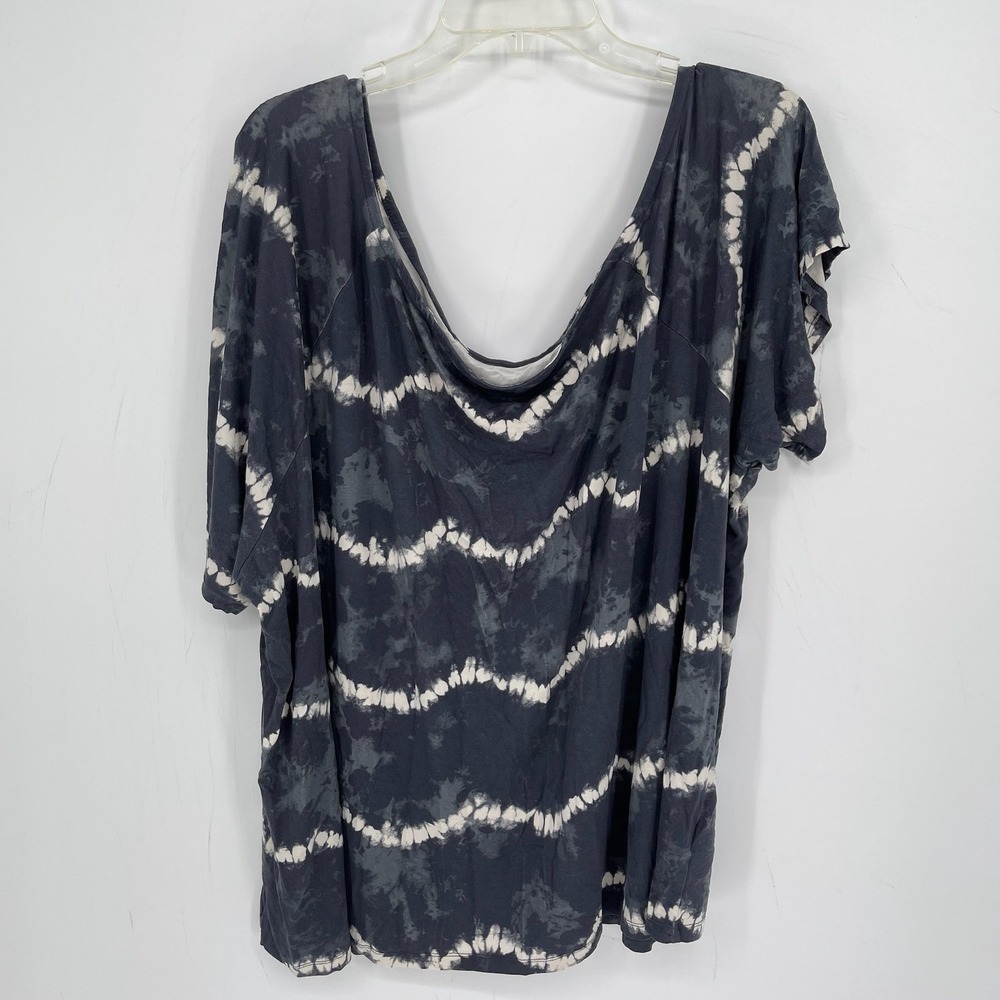Torrid Women's Gray Tie Dye Periscope Super Soft Knit Off Shoulder Top Size 4 4X